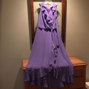 Maggie London Faux Wrap Lilac Dress